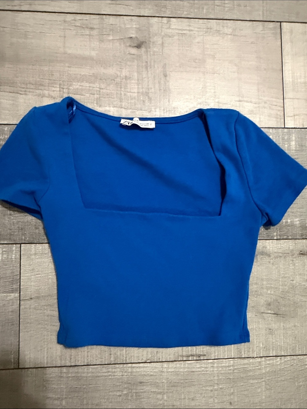 Zara Crop square neck top